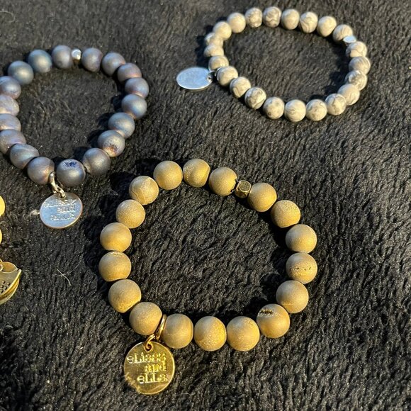 Beaded Stone Bracelets – Set of 4 (Natural Tones) - Picture 4 of 4